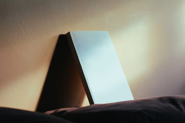 Book leaning against the wall