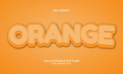 editable text effect orange