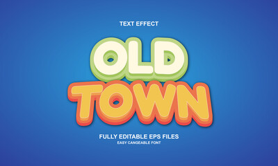 editable text effect old town
