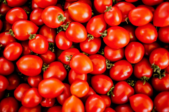 Close up of cherry tomatoes on the market