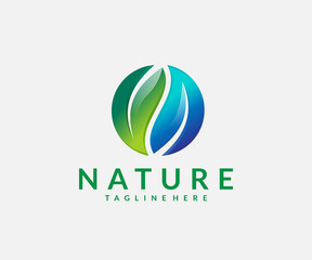 Letter N Nature Logo Design Vector Illustration Template