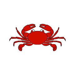 Crab Icon. Isolated crab on blank background. Vector illustration