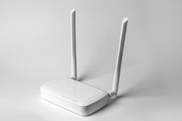 White Wireless Router isolated on white background