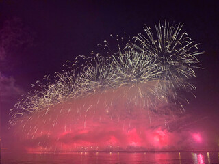 fireworks on a dark sky