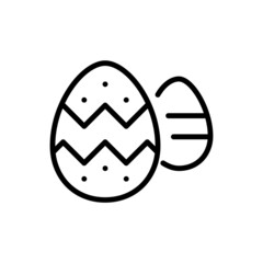 Easter eggs. Pixel perfect, editable stroke icon