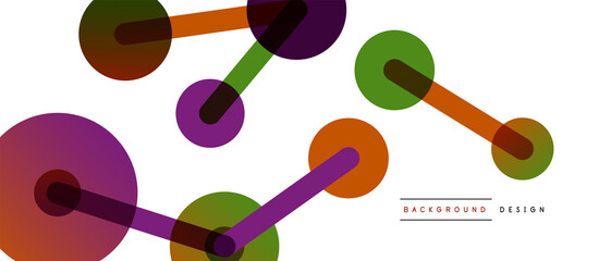 Abstract background. Round dots connected by lines. Trendy techno business template for wallpaper, banner, background or landing