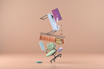 Work office and workplace balance concept