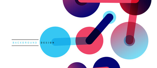 Abstract background. Round dots connected by lines. Trendy techno business template for wallpaper, banner, background or landing