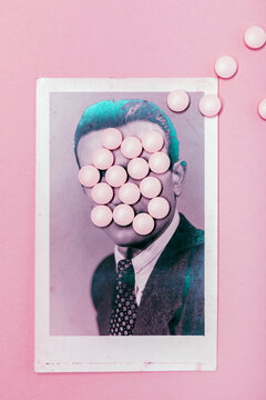 Old photo with pills