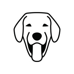 dog logo vector illustration black and white . 