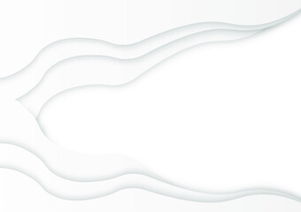 Minimal white background. Abstract paper cut style. Curve form art layer. Vector illustrator graphic.