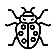 ladybug insect line icon vector. ladybug insect sign. isolated contour symbol black illustration