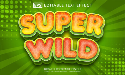 Wild Cartoon 3d Editable text effect