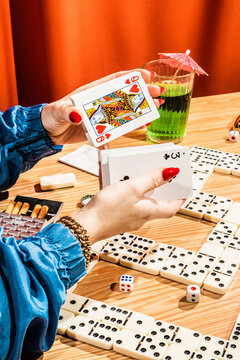 Retirement table games night/bingo, yahtzee dominos