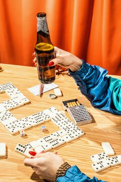 Retirement table games night/bingo, yahtzee dominos