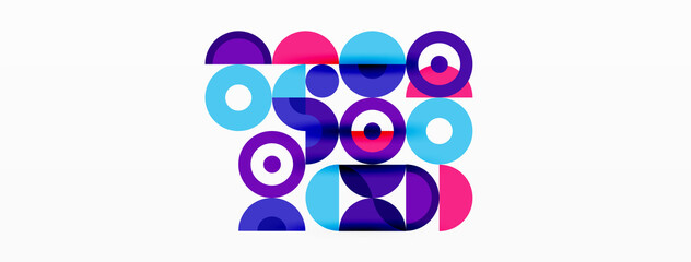 Colorful circle abstract background. Minimal geometric template for wallpaper, banner, presentation