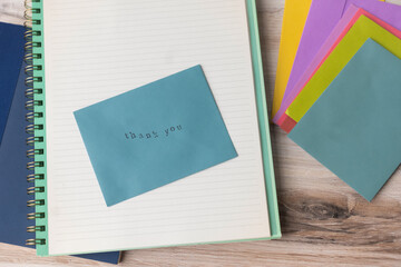 Thank you card and paper