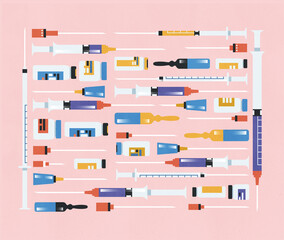 Cosmetic syringes, ampules, vial, beauty injection