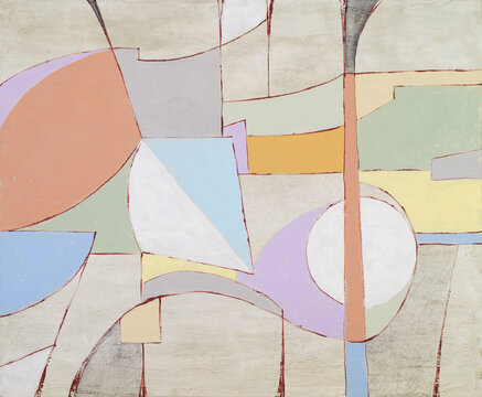 A high key abstract painting; a quiet composition.