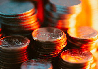 Coins in closeup