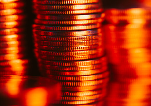 Coins Background in closeup