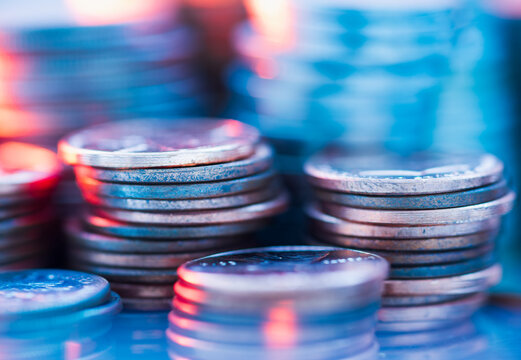 Coins Background in closeup
