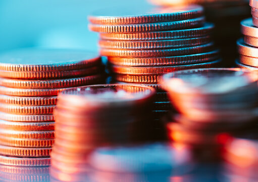 Coins Background in closeup