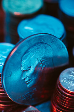 Coins  in closeup