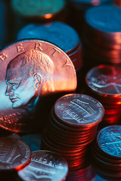 Coins  in closeup