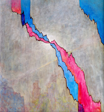 An original abstract painting on the theme of fracture.