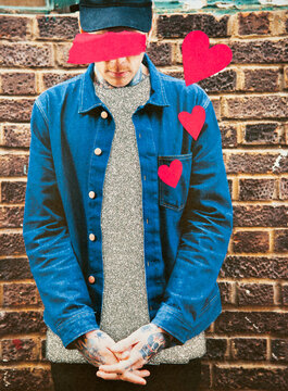 Love heart man collage