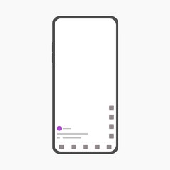 social media video app wireframe template, short video mockup screen with phone