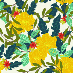 Beautiful seamless pattern with floral background, vector 