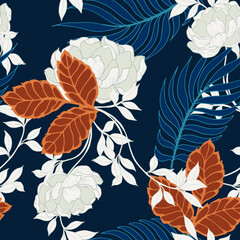 Beautiful seamless pattern with floral background, vector 