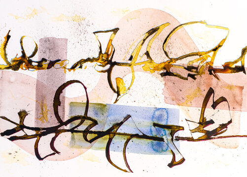 A Calligraphic Squiggle, Asemic Writing with a Cola Pen