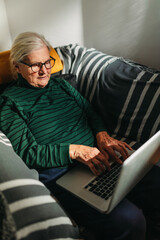 Elder Woman With Computer