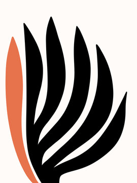  Abstract Nature Illustration In Black And Orange