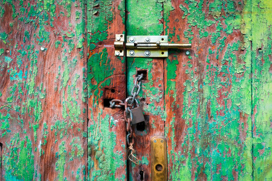 Texture of an old wooden door.
