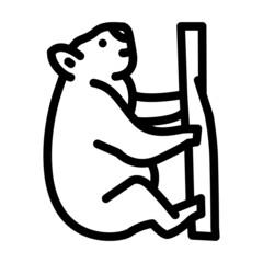 koala animal line icon vector. koala animal sign. isolated contour symbol black illustration