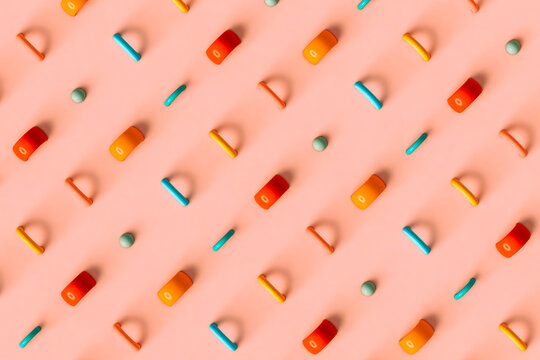 birds-eye view of Abstract colorful shapes 