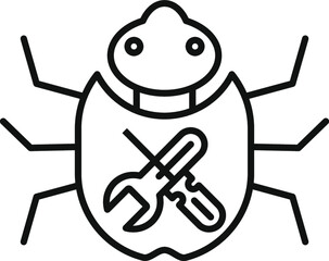 Bug Fixing Line Icon