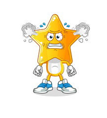 star head cartoon very angry mascot. cartoon vector