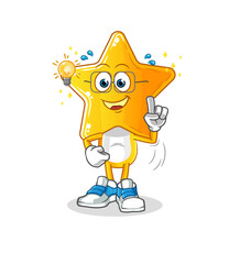 star head cartoon got an idea. mascot vector