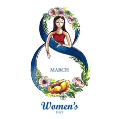 Happy women's day celebrations 8march concept card design