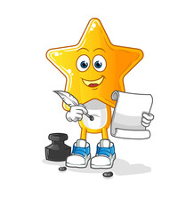 star head cartoon writer vector. cartoon character