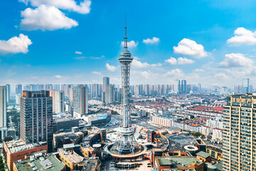 City environment of Xintiandi TV Tower, Changzhou, Jiangsu, China