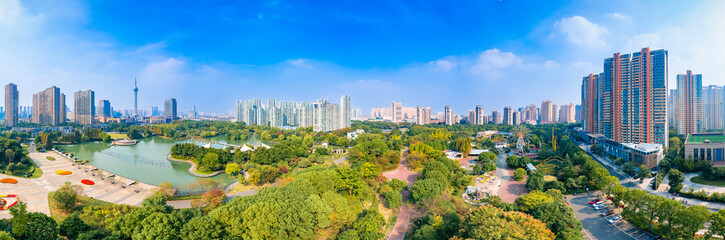 Fototapeta premium City environment of Xintiandi TV Tower, Changzhou, Jiangsu, China