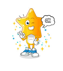 star head cartoon agree mascot. cartoon vector