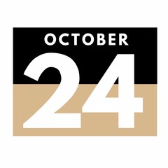 October 24 . Flat daily calendar icon .date ,day, month .calendar for the month of October