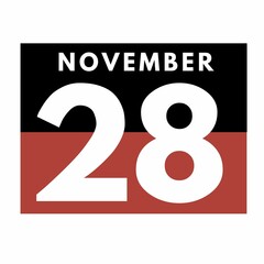November 28 . Flat daily calendar icon .date ,day, month .calendar for the month of November
